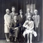 Julia (center) at her daughter's wedding in 1929.